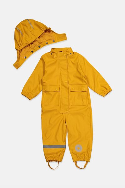 Tchibo Toddlers Boy Full Zip Long Sleeve Plain Romper Suits, Gold