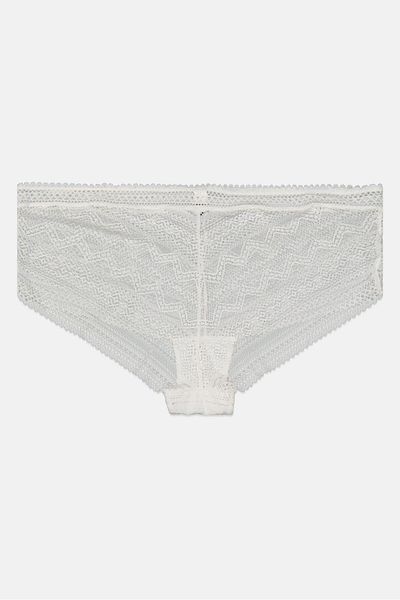 Etam Women Textured Panty, White