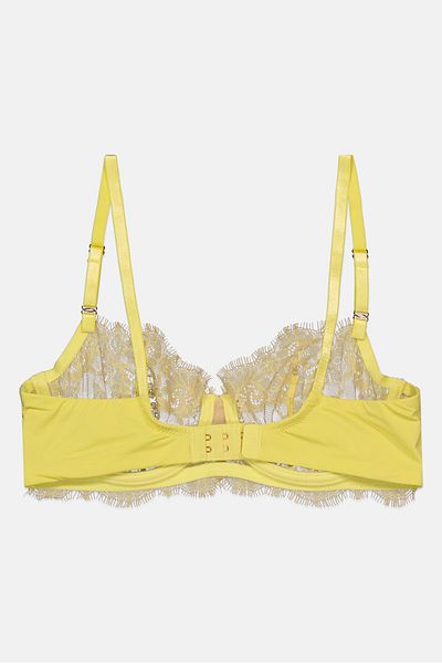 Skarlett Blue Women Textured Non Padded Wired Bra, Yellow