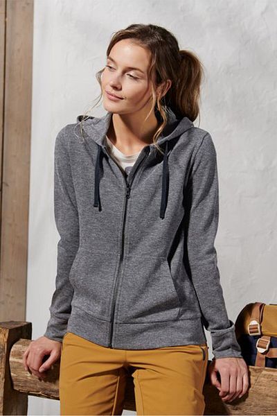 Tchibo Women Hooded Long Sleeve Heather Jacket, Grey Heather