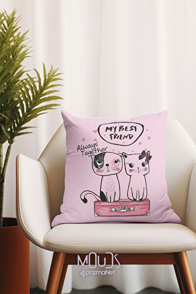 Moud's غطاء وسادة مفرد مطبوع على الوجهين مطبوع عليه قطط جميلة