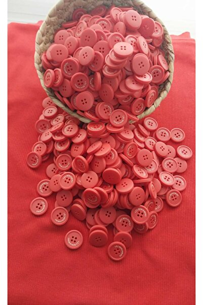 Tasam زر بوليستر منقوش باللون الأحمر بقطر 2 سم 20 قطعة.