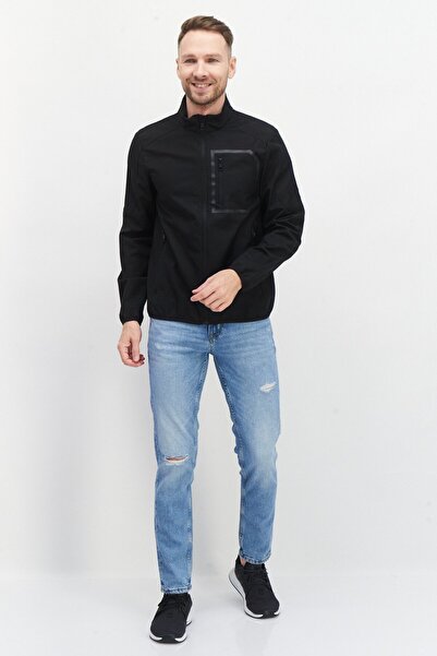 Geox Men Solid Bomber Jacket, Black