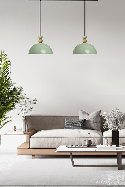 Bamyum İkili Yimpi Mint Avize Tekli Sarkıt Salon Kuaför Cafe Dekoratif Aydınlatma Pastane