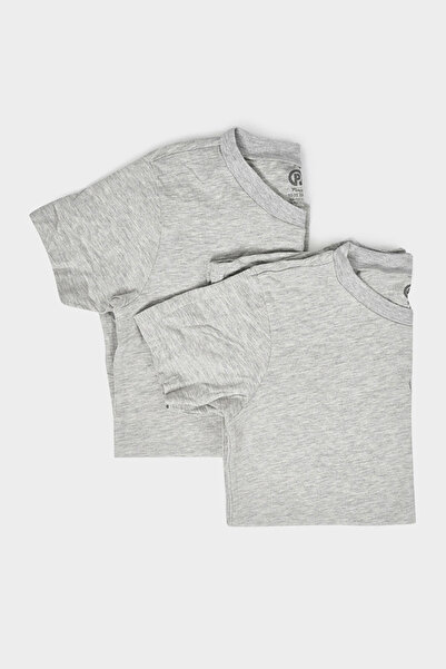 Panço Erkek Çocuk 2'li Gri Melanj Atlet - İç Giyim