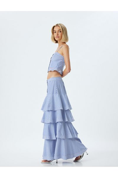 Koton melis Ağazat - Long Bell Skirt with LayereD RuFFles anD Buttons