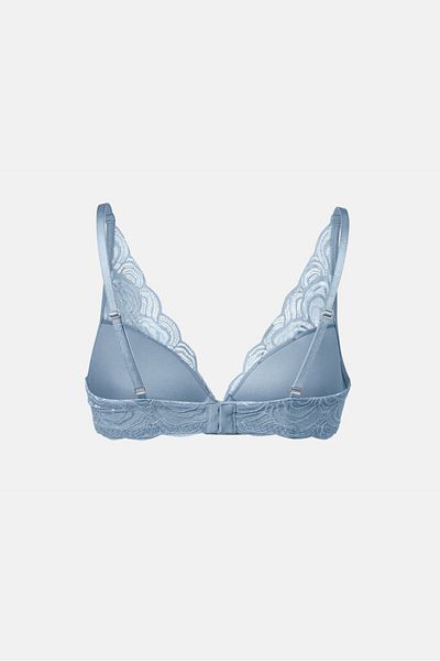 Tchibo Women Padded Underwired Lace Bra, Sky Blue