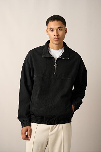 Rocqerx R-2454 Півдовга кофта з напівзастібкою та еластичними манжетами на рукавах