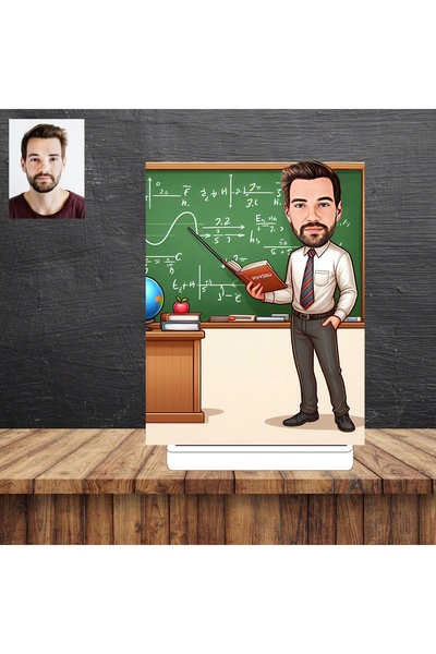 wonderlike Öğretmen Tahta Önü Karikatür Figürü,Sevgiliye Hediye,Doğum Günü He...
