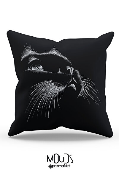 Moud's Κάλυμμα μαξιλαριού διπλής όψης με μοτίβο Cat Line