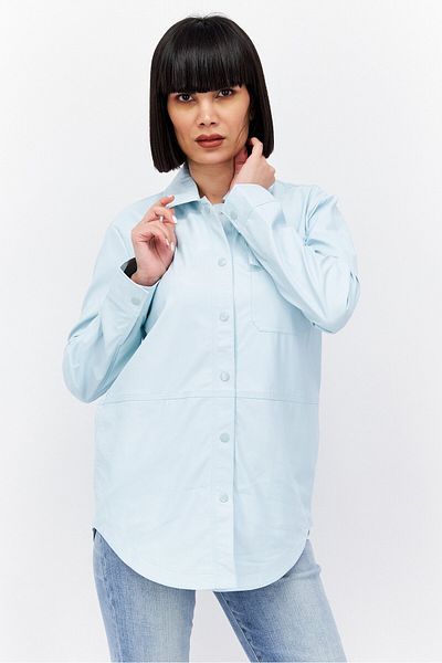 Esprit Women Plain Leather Jacket, Turquoise