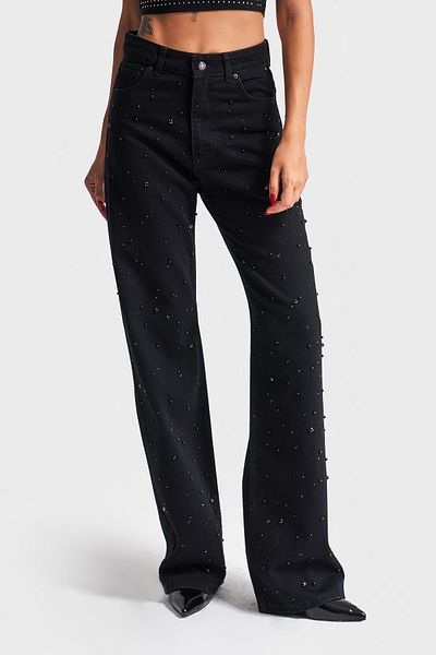 its basic Culoarea neagră pentru femei Doris Bright Stone Design drept din denim