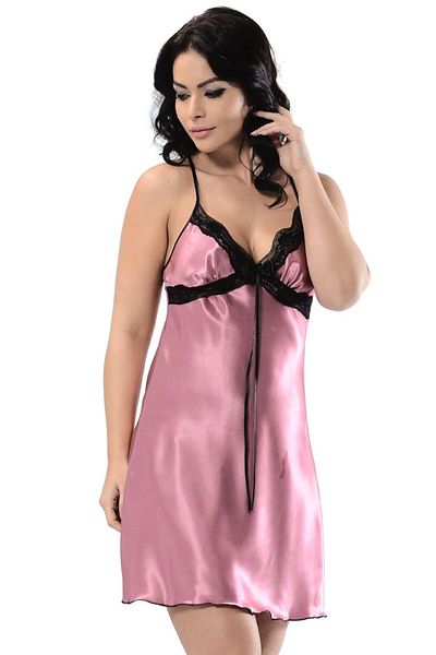 Sistina Cămașă de noapte din satin Dusty Rose - M-367