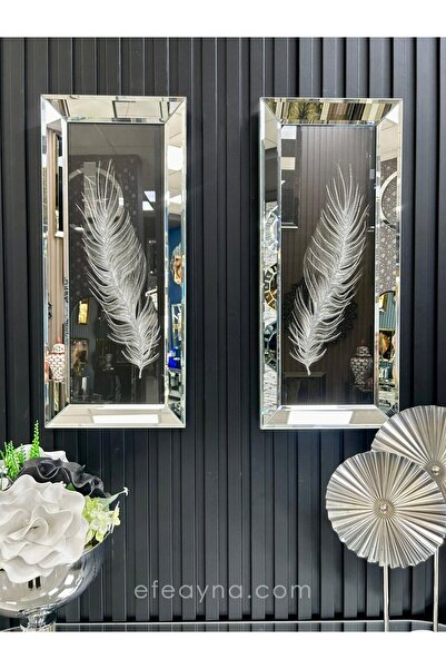 Efe Ayna TÜY 2- 2'Lİ GÜMÜŞ AYNA TABLO SETİ-30x70cm (30x70 x 2 adet tablo)