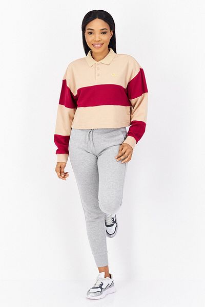 adidas Women Sportswear Fit Long Sleeve Outdoor Sweatshirts, Maroon