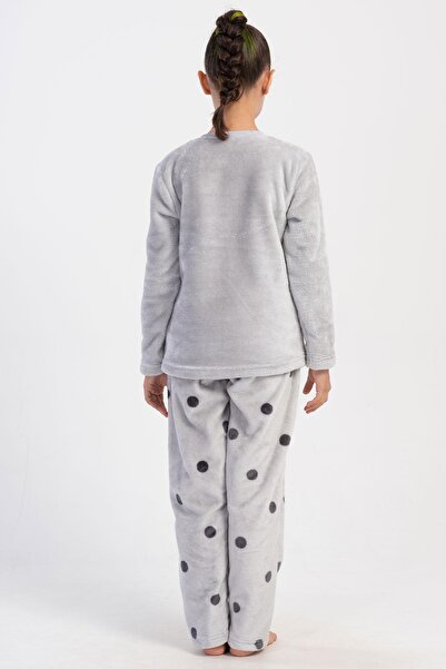 VİENETTA Kız Çocuk Uzun Kol Welsoft Gri Pijama Takım C4T5N1O304