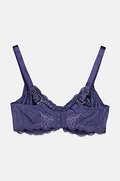 Tchibo Women Non Padded Underwired Lace Bra, Dark Blue