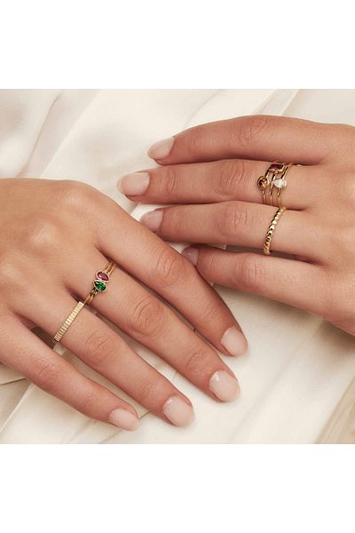 Isabel Bernard Isabel Bernard Baguette 14 Karat Ring, Stapelring 50
