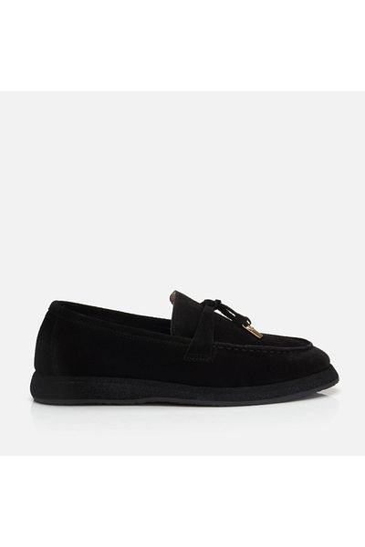 Hotiç Genuine Leather Black Women's Loafer