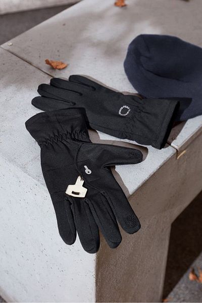 Tchibo Reflective Print Running Gloves, Black