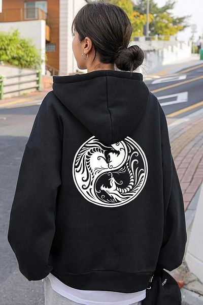 memowear Ζακέτα με στάμπα Ying Yang από πλεκτό ύφασμα Unisex