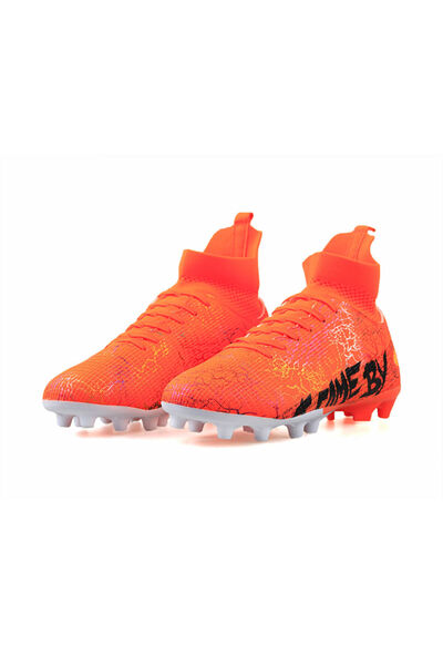 Playup Men's Grass Floor Football Shoes - Mk 242 136 Orange, Mk-242-136-Orange