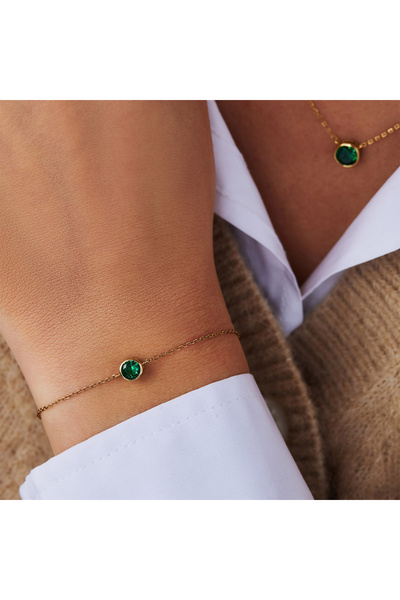 Violet Hamden Venus 925 Sterling Silbernes Vergoldetes Armband mit Geburtsstein VH320010 (JAN-DEC)