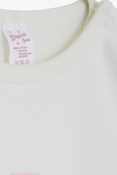 Breeze Baby Girl Snap-On Bodysuit Baby Printed 9 Months-3 Years, Ecru