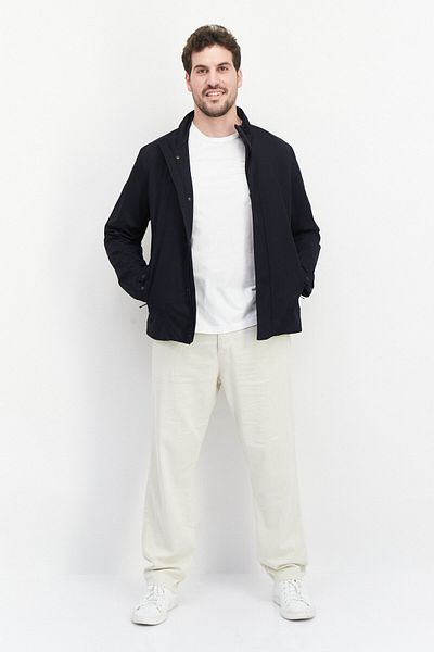 Geox Men Solid Jacket Shirt, Navy
