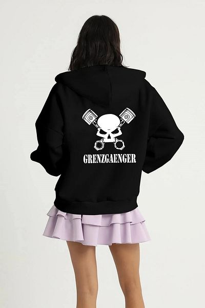 yueswear Ζακέτα Unisex 2ip πλεκτό ύφασμα Grenzgaenger με στάμπα