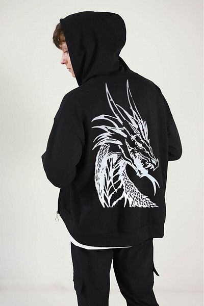 halowear Ζακέτα Unisex 2ip πλεκτό ύφασμα Dragon printed
