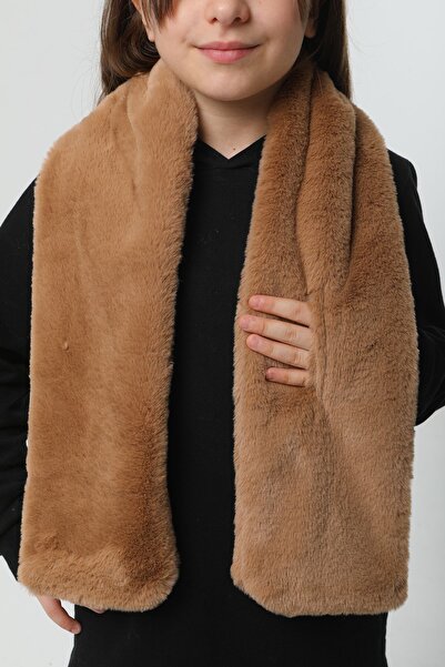 REMSA Camel Color Children's Plush Camisole Neck Collar Scarf - Rkb-Ç-01