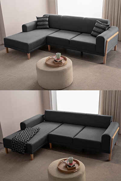 Eymense Latte Sırt Mekanizmalı Köşe Koltuk Takımı