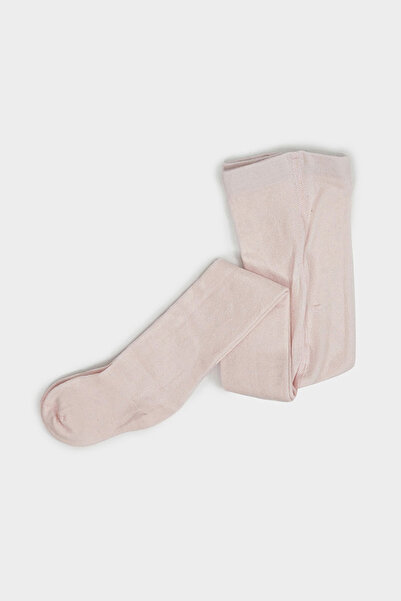 Panço Kız Çocuk Pamuklu Pembe Külotlu Çorap