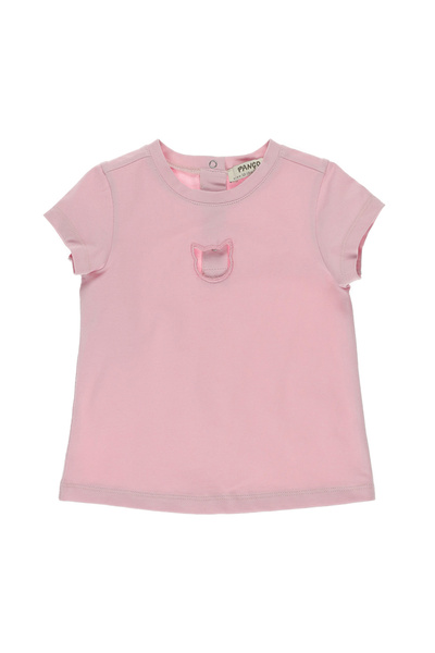 Panço Kız Bebek Nakış Detaylı Pembe Tişört