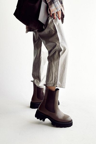 nope21shoess Μπότες Anemon Brown από γνήσιο δέρμα