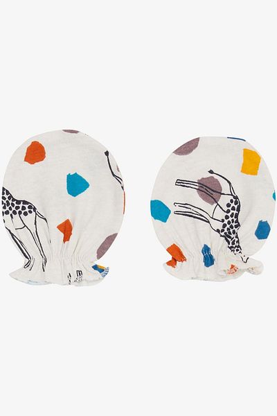 Breeze Giraffe Patterned Stone - Newborn Baby Gloves