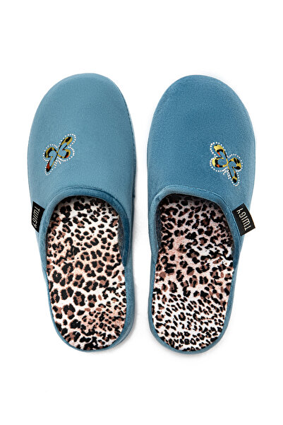 Twigy Γυναικείες παντόφλες σπιτιού με σχέδιο μπλε πεταλούδα - 36/40