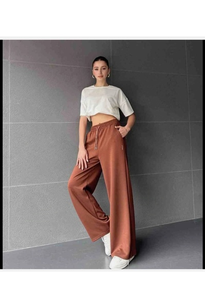 Selen Modal Kumaş Bol Paça Salaş Palazzo Eşofman Altı