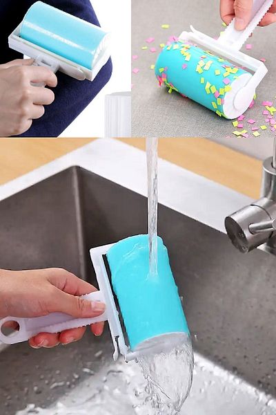 valletta Ovata Washable Adhesive Lint Collector Roller Blue