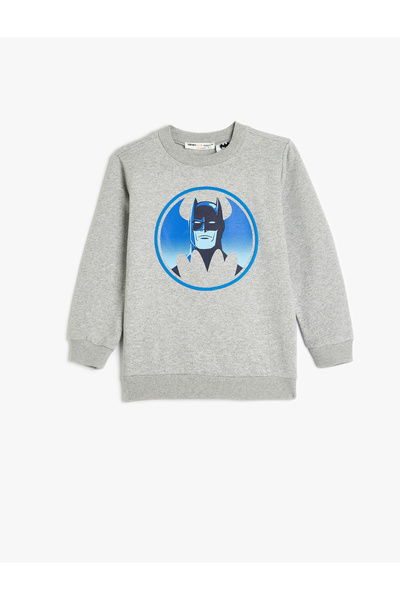 Koton Batman Sweatshirt Lisanslı Baskılı Şardonlu
