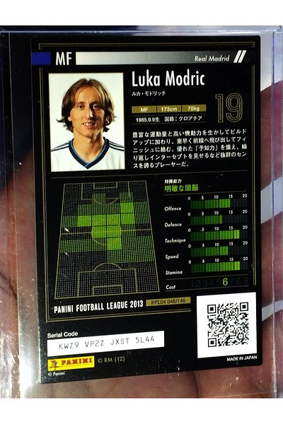 Panini Luka Modric Bandai 2013 Card