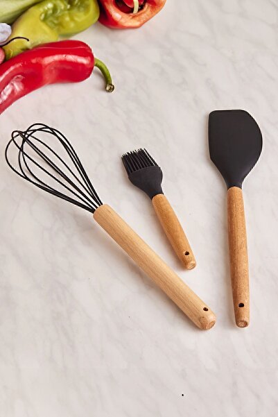 valletta Katanga Black 14 Piece Serving and Knife Set with Stand