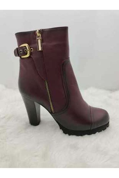 ÇİĞDEM KUNDURA Claret Red Venus Genuine Leather Women's Boots