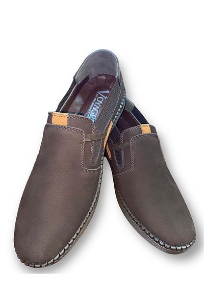 Voyager Ανδρικά δερμάτινα παπούτσια - Καφέ Nubuck, Saddle, Model 5102