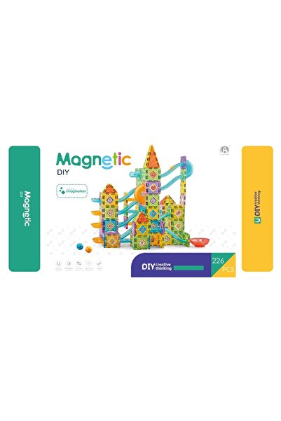 PLAYTHINGWORLD Magnetic Diy Kaydırak 226 parça ultra block Kaydırak seti