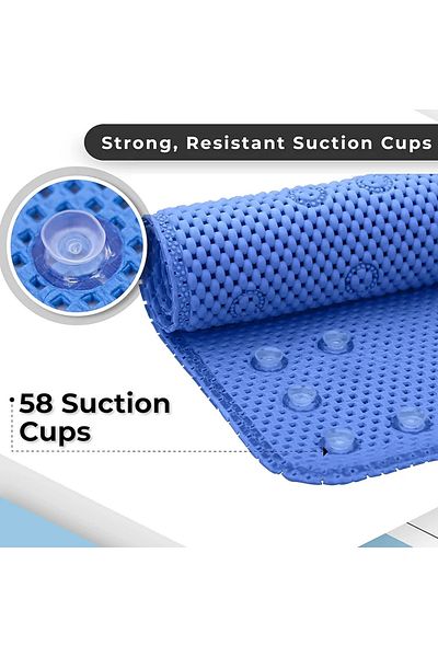 Blue Home Αντιολισθητικό χαλάκι μπάνιου - SOFT BAHT, Τρύπες αποστράγγισης, Χαλάκι ντους με γρήγορο στέγνωμα, μαξιλαράκια ποδιών μασάζ