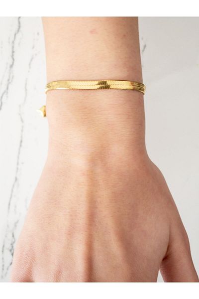 Pretty Italian Flat Steel Bracelet