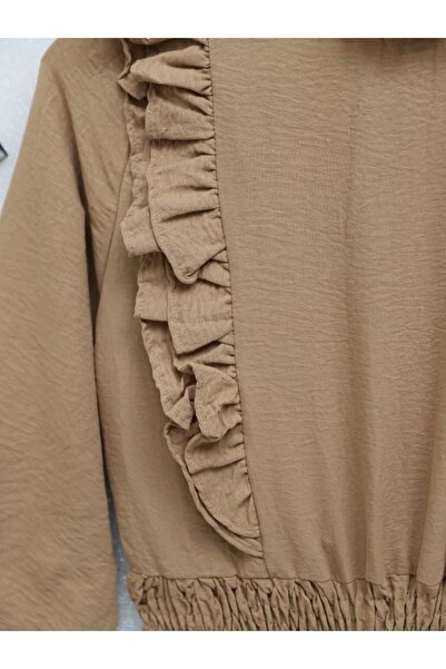 Modamorfo Μπλούζα Ayrobin Mink - Ρόμπα με βολάν και μαζεμένη μέση