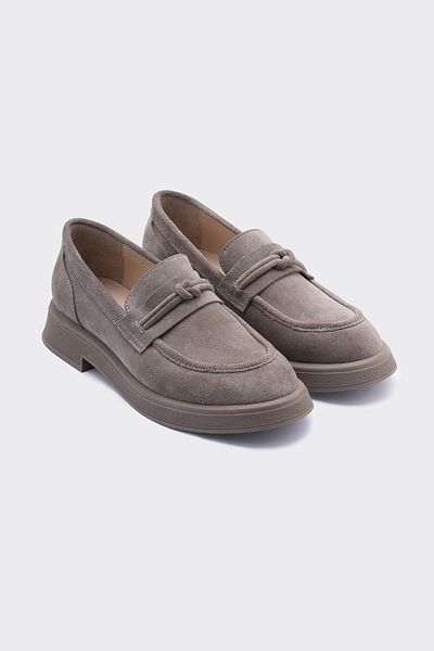 SHOEMARK Latte Mink Genuine Suede Leather Women's Loafer